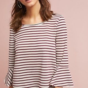 Anthropologie Celina Ruffled-Sleeve Top
